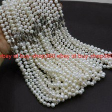 20in 7-8mm/8-9/9-10mm White Real Pearl Necklace 18'' Wholesale 10 Strands