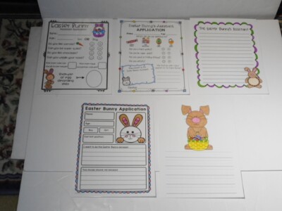 Easter Creative Writing Activity Set Primary Level 5 Pages Laminated Brand New!