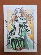 Rogue Marvel Dangerous Divas 2 Sketch Card by Mel Joy San Juan MJ X-Men MJS