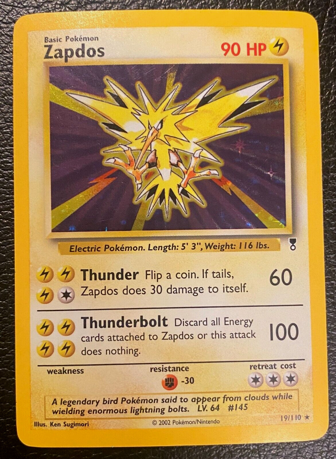 Pokémon TCG - Zapdos 19/110 Legendary Collection (2002) - Holo Rare LP