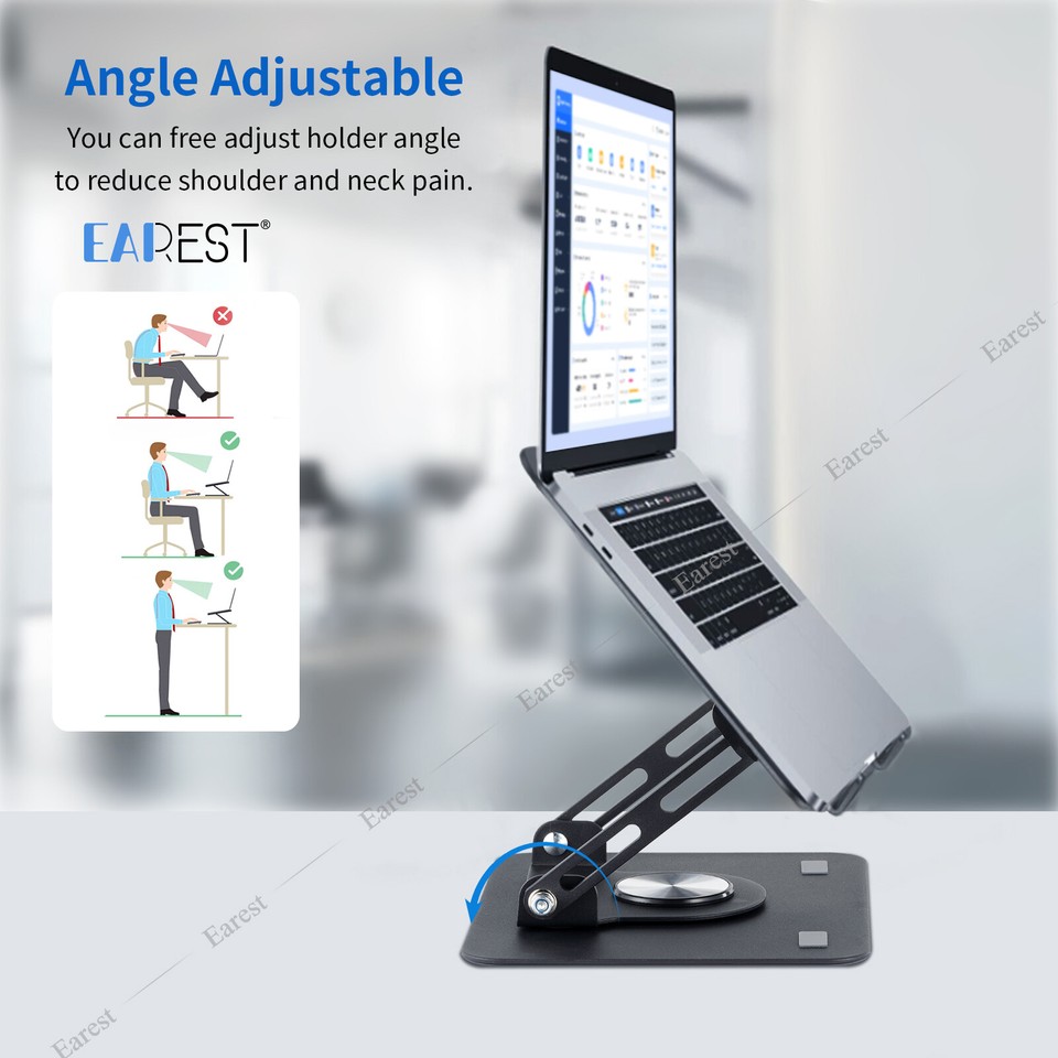 Stackable Laptop Stand Riser 360° Rotating Metal Laptop Stand Riser Foldable Computer Notebook ...