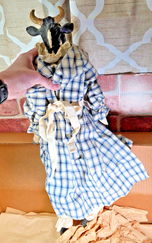 Vintage Retired Daddy's Long Legs Doll Abigail Cow Blue Dress 24" 1990 Pat Weeks - Picture 9 of 20