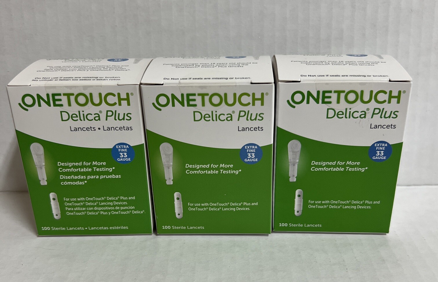 3100 Count Boxes of One Touch Delica Plus 33G Lancets Extra Fine EXP