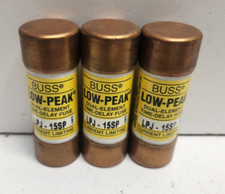 LOT OF 3 GUARANTEED BUSSMANN 15A 600V CLASS J FUSES LPJ-15SP