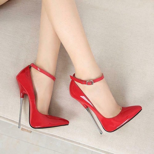 Pointed Toe Ankle Strap Stilettos Shoes 
