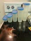 Lot of 5 Tupperware Modular Mates 1615, 1614, 1613, 1612, 1611 Blue Lids — photo 1