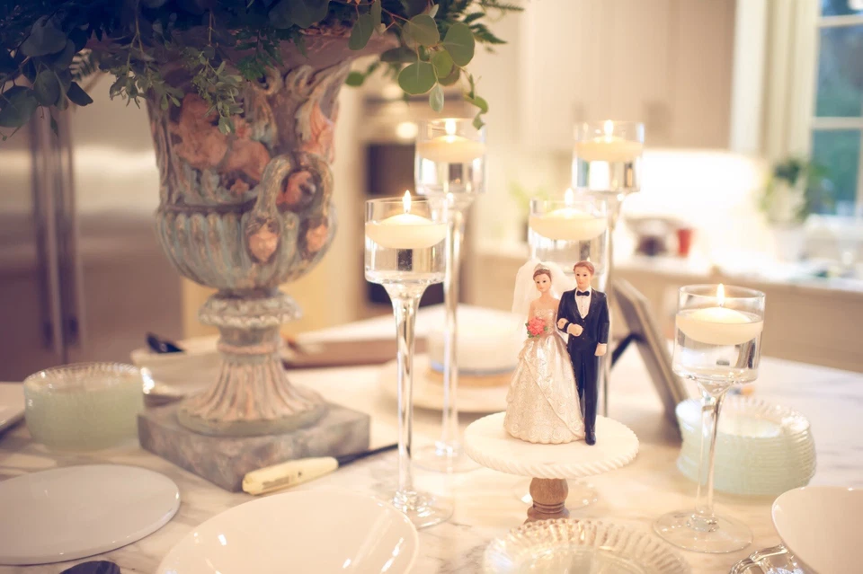 Vintage Wedding Cake Toppers Lot 30 Pieces Bride Groom Lace 50s 60s 70s Decor - Image 3 of 4