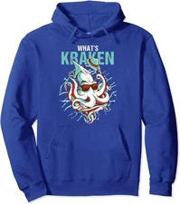 Ocean Monster Diver Surfer Beach Lover What's Kraken Unisex Hooded Sweatshirt