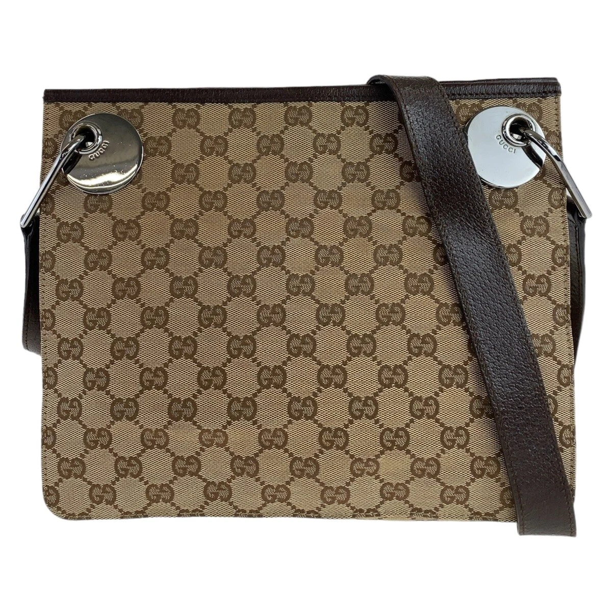 Sac à bandoulière diagonale GUCCI GG motif 120841 sac messager beige marron toile GG