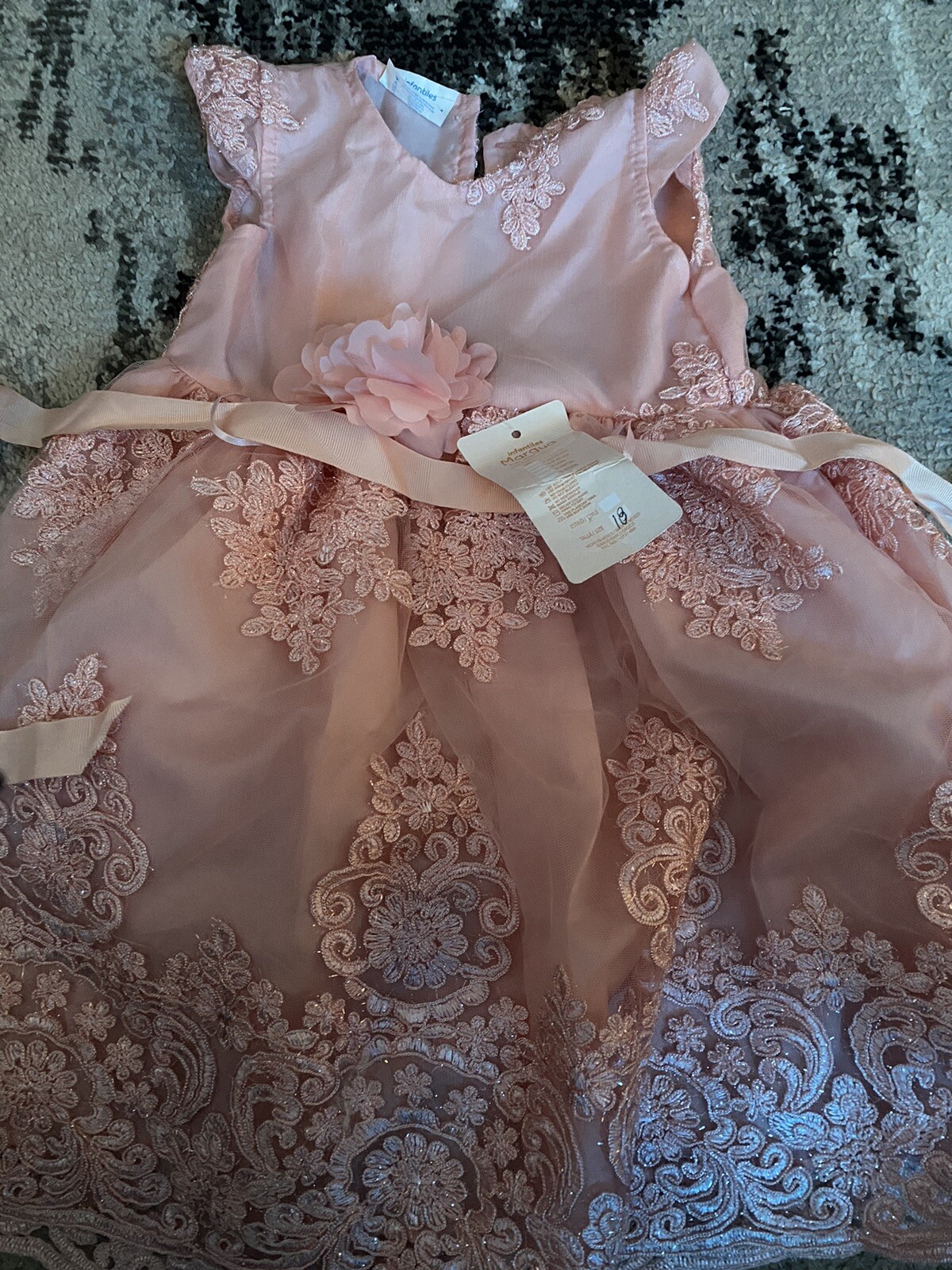 bestidos de fiesta para niñas muy bonito tul con tela bordada talla 18 meses