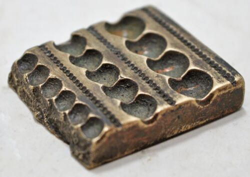 Antique Brass Jewellery Making Stamping Dye Original Old Hand Crafted Engraved - Picture 3 of 7