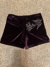 Girls Plum Colour Velvet Gymnastics Dance Shorts Size 28