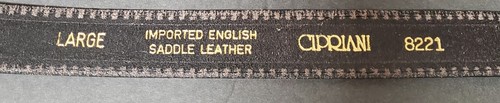 Cipriani Belt 8221 Imported English Saddle Black Leather WOM L Leopard Pony Hide - Picture 11 of 12