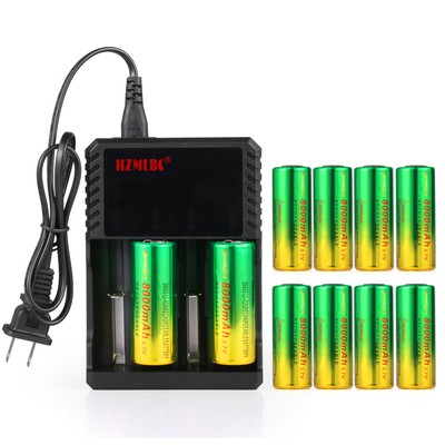 Skywolfeye 26650 Battery 3.7V Rechargeable Li-Ion Batteries Cell For Torch Lot