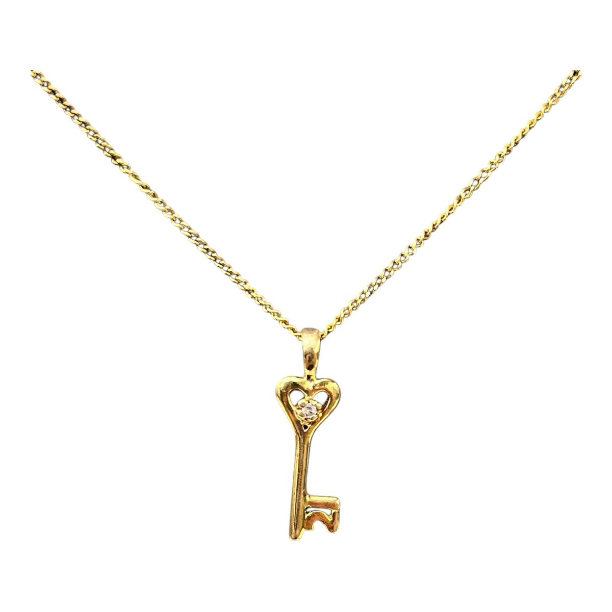 9ct Gold 21st 21st Birthday Key Necklace Pre-Owned 9ct Gold 18 Key