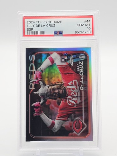 ELLY DE LA CRUZ 2024 TOPPS CHROME IMAGE VARIATION SSP ROOKIE RC #44 PSA 10 Q6438