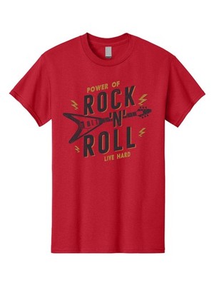 Power-Of-Rock-N-Roll-1 Mens Graphic Tee, 100% Cotton, Casual Summer Wear