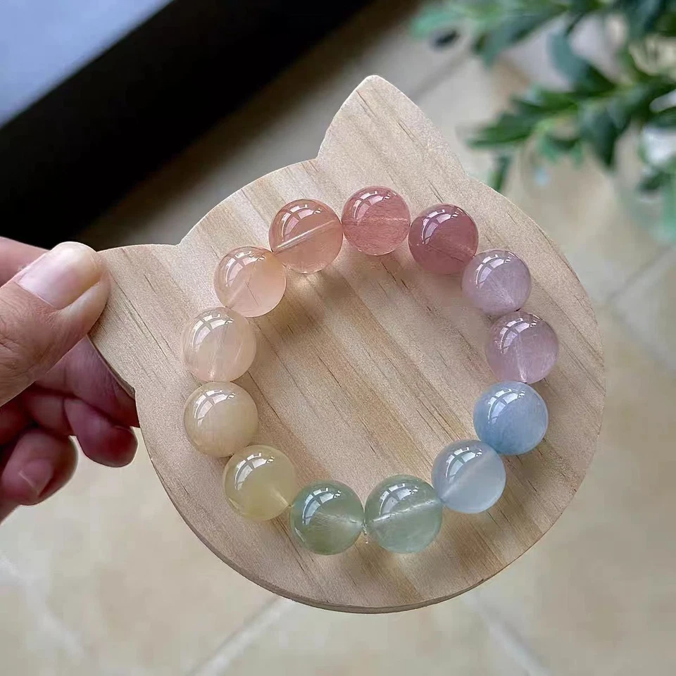 Natural Green Rutilated Quartz Red Rutilated Quartz Rabbit Hair Mixed Bracelet - Image 3 of 4