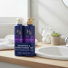Purple Shampoo and Conditioner Set for Grey Hair with Biotin 12.8oz each 2 PACK