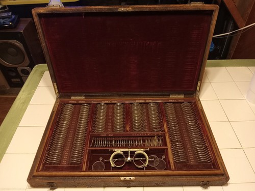 Antique  Optical Optometry Eye Exam Testing Kit