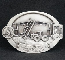 WC09162 NOS VINTAGE 1984 30TH ANNUAL GREAT BEND, KANSAS FARM SHOW BELT BUCKLE