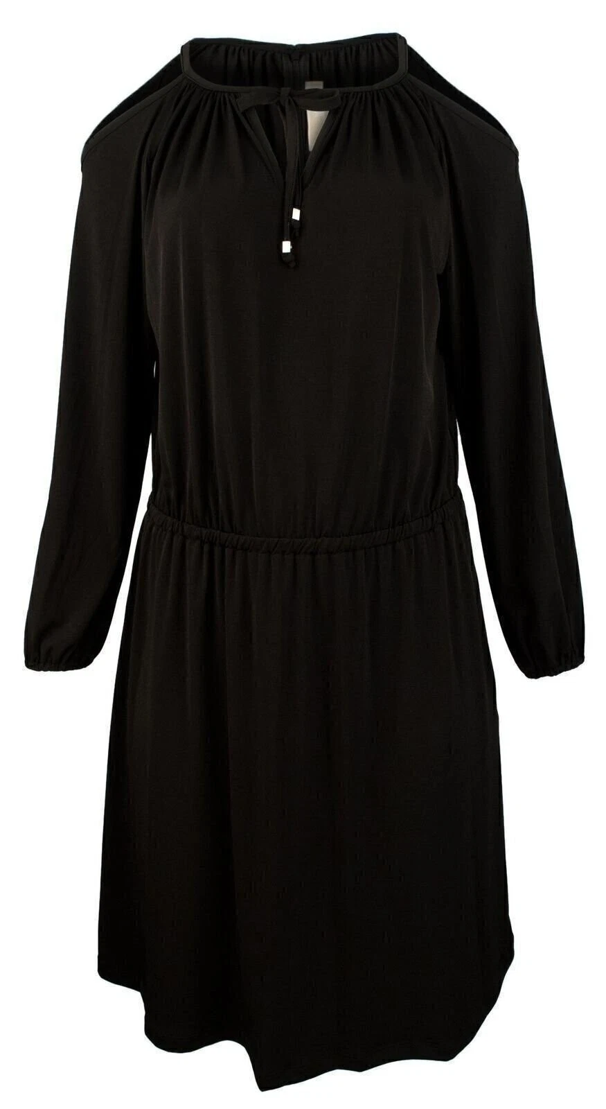 Abito midi Michael Kors tweed merceria stampa georgette spalle fredde