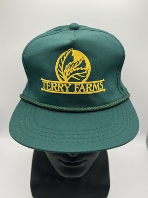 Vintage Terry Farms Hat Black Snapback Cap Green Logo Agricultural Farming