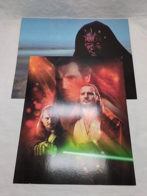 (2) Star Wars Episode 1 Art Prints 10'' X 8'' Darth Maul Qui-Gon Jinn