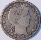 1907 D Barber Half Dollar, Choice Fine, lightly Circulated
