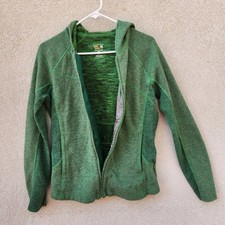 MOUNTAIN HARDWEAR Women's Hoodie Large Green Wool Blend Outdoor Gorpcore Jacket