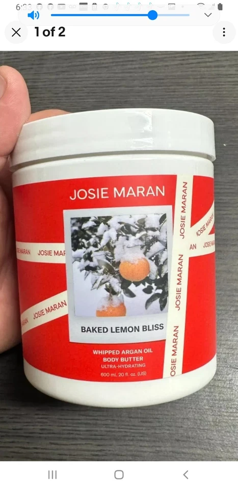 Lote de 3 paquetes de aceite de argán batido Josie Maran 20 OZ MANTEQUILLA CORPORAL HORNEADA LIMÓN BLISS  Foto 3 de 4