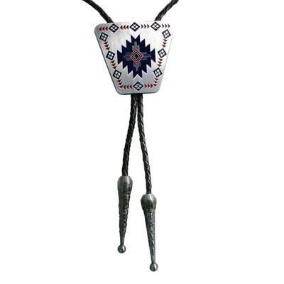 Westlichen  Schwarz Seil Bolo Krawatte für  und Frauen, Native American Leder