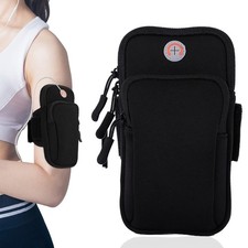 AiScrofa Sports Armband, Running Gym Universal Smartphone Arm Bag with Black