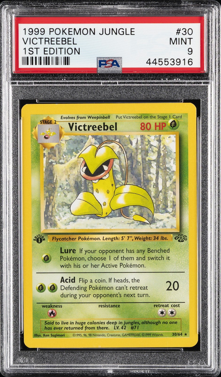 1999 POKEMON JUNGLE 1ST EDITION #30 VICTREEBEL PSA 9