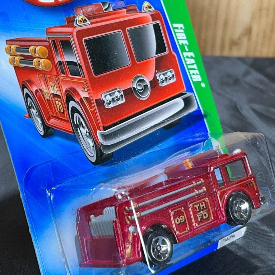 2009 Hot Wheels Treasure Hunts Fire-Eater Fire Truck Metallic Red - 1:64 Diecast - Image 4 of 4