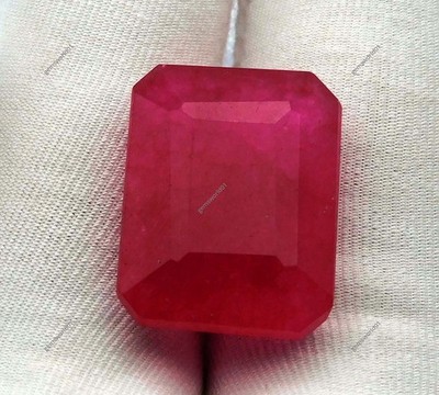 31.55 Ct Natural Certified Pink Ruby Rare Unheated Emerald Cut Loose Gemstone
