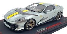BBR 1/18 Scale P18207A - Ferrari 812 Competizione 2021 - Grigio Coburn/Yellow
