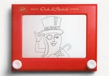 Mr. Peanut Unposted Postcard Etch-a-Sketch Planters Relax. Go Nuts.