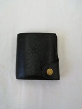 IL BISONTE Bifold Wallet Black Bills Coins Card Case Used