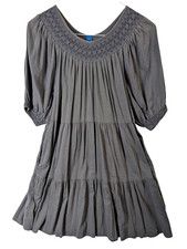 Old Navy Women M Smocked Yoke Tiered Boho Dress Puff Sleeve Flowy Cottagecore