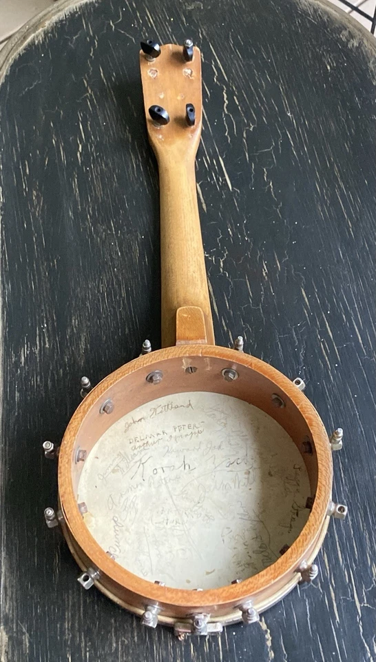 Vintage Small Banjo, signed/autographed, As Is. - Image 2 of 4
