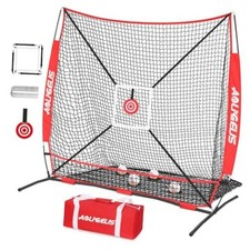 6'X6' Baseball Softball Practice Net,Pitching Net,Batting 6 x 6 FT Red Pro
