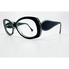 Emmanuelle Khanh Eyeglasses Womens Black Cat Eye Frame France 54-14-135