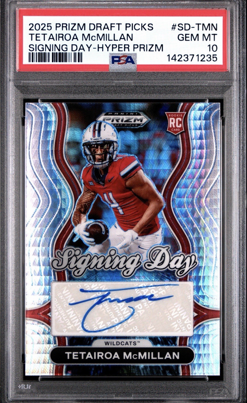Tetairoa McMillan Panini Prizm Draft Picks Signing Day #SDTMN Hyper Prizm
