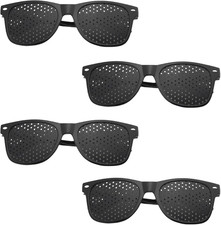 4 Stück Rasterbrille Augentraining,Pinhole Glasses,Lochbrille für Entspannung,Lo