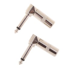 2pcs Right Angle Mono Jack Plug to 6.35mm Jack Audio