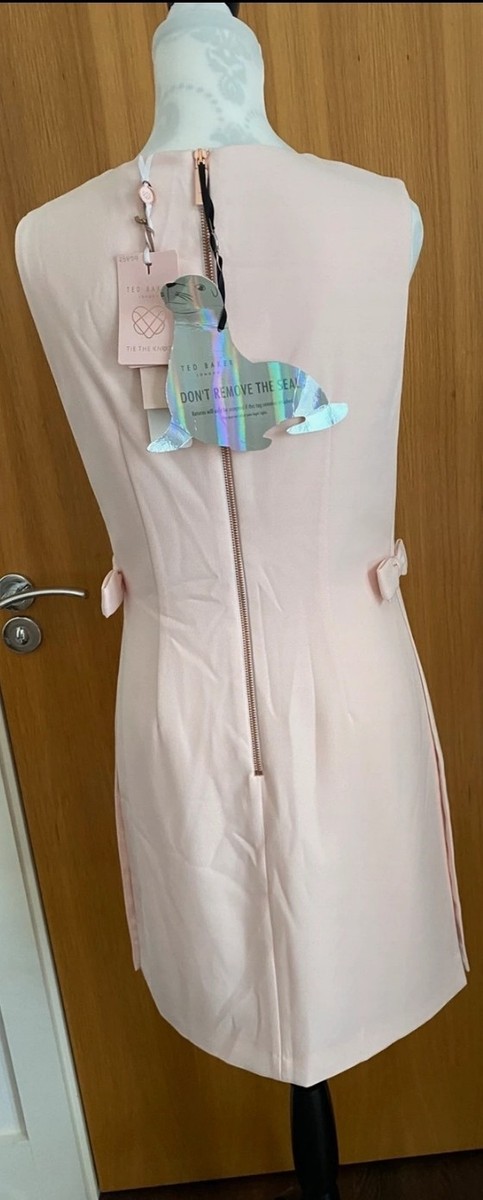 Ted Baker Betil Side Bow Embellished Tunic Dress Size 2 Uk 10
