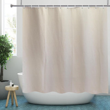 Beige Linen Textured Shower Curtain, Heavy Duty Fabric Shower Curtains for Bathr