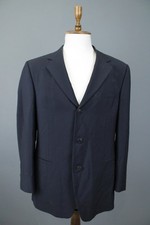 Versace Classic V2 Navy Solid 3 Button Notch Lapel Blazer Jacket 52