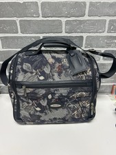 Vintage Jaguar Floral Tapestry Carry On Luggage Overnight Bag w/Handle Strap